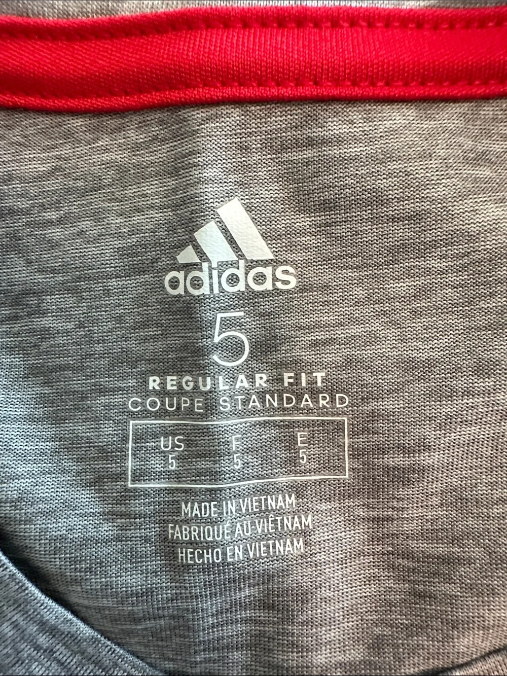 adidas Red & Gray Kid Short-Sleeve Active Tees